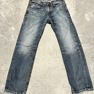 Silver Jeans Mens 31 x32 Blue Grayson Straight Denim Pants Contrast Stitch